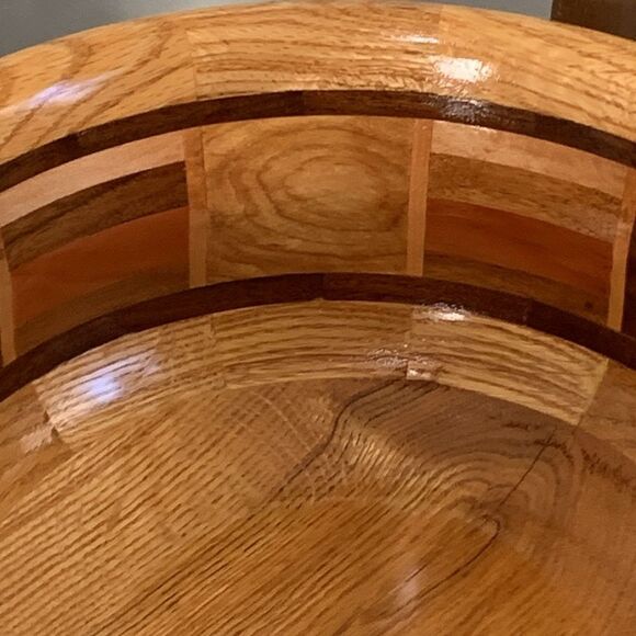 Unique Handcrafted Segmented Wooden Bowl Hand Turned - Picture 7 of 17